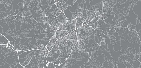 Urban vector city map of Braga, Portugal