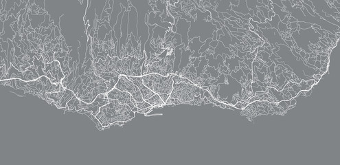 Urban vector city map of Funchal, Madeira, Portugal - obrazy, fototapety, plakaty