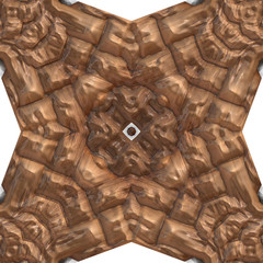 Carved pattern on wood background texture, 3d illustration - Illustration