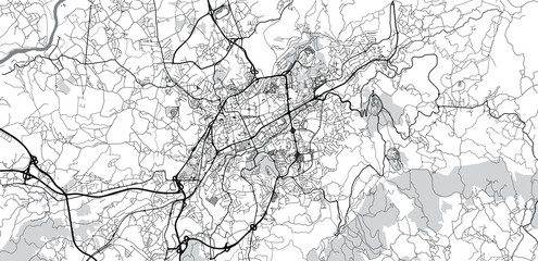 Urban vector city map of Braga, Portugal