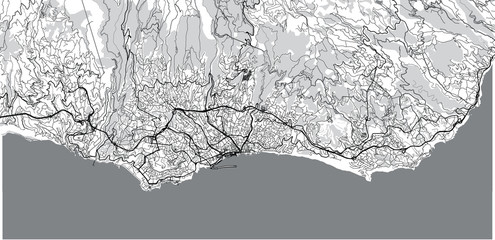 Urban vector city map of Funchal, Madeira, Portugal