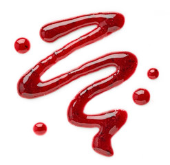 blackcurrant jam on white background