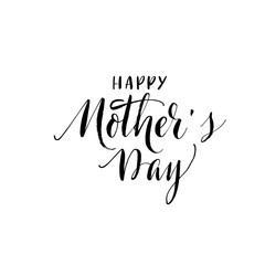Happy Mothers Day card. Modern vector brush calligraphy. Ink illustration with hand-drawn lettering. 