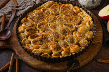 Homemade rustic apple pie