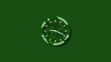 New green dark 3d wall clock isolated,green dark clock isolated,clock icon