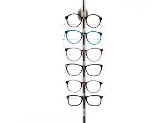 diopter glasses on a white background