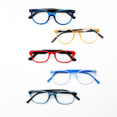 children’s glasses with diopters on a white background