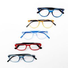 children’s glasses with diopters on a white background