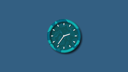 New 3d wall clock icon on blue dark background,wall clock isolated,3d clock isolated