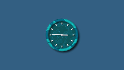 New 3d wall clock icon on blue dark background,wall clock isolated,3d clock isolated