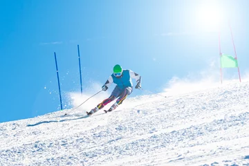 Foto op Canvas Skier on a slope © Nikokvfrmoto
