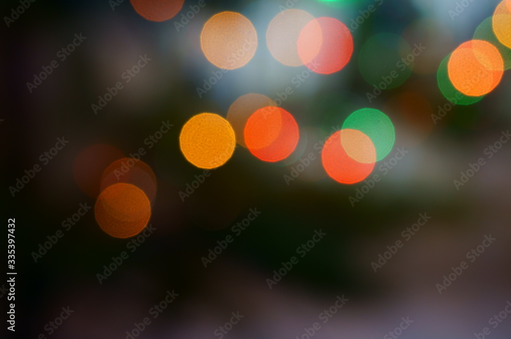 Wall mural defocused christmas lights