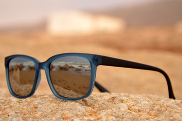 sunglasses on the beach