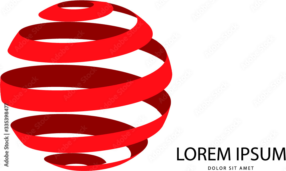 Poster abstract 3d red globe logo in vector format. can be used in branding or different graphic design lay