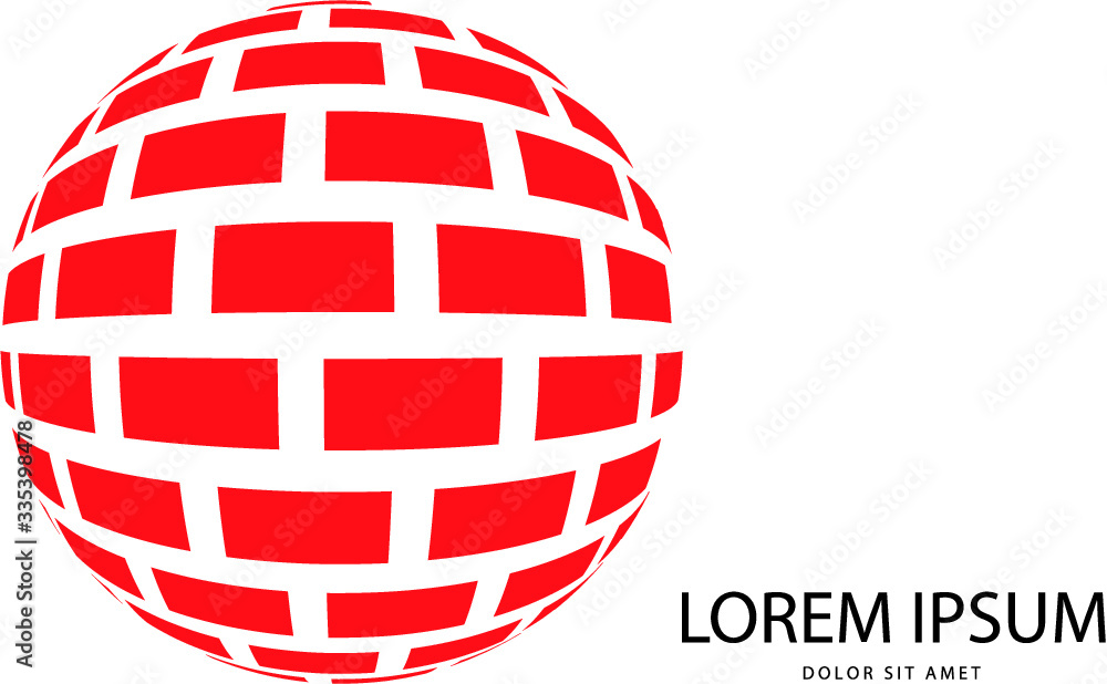 Poster abstract 3d red globe logo in vector format. can be used in branding or different graphic design lay