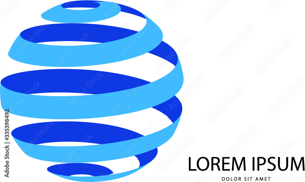 Poster abstract 3d blue globe logo in vector format. can be used in branding or different graphic design la
