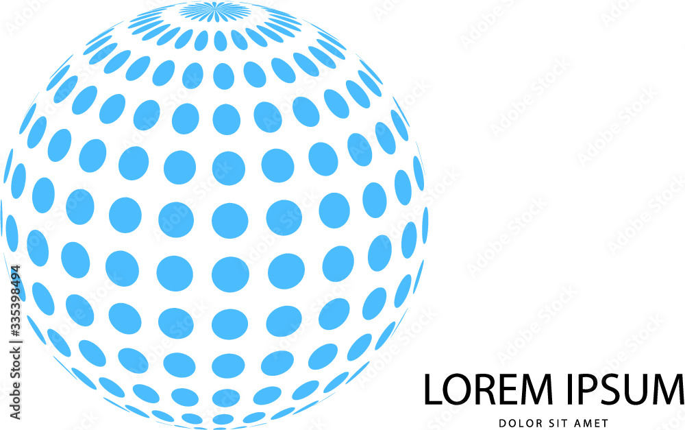 Poster abstract 3d blue globe logo in vector format. can be used in branding or different graphic design la