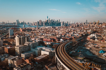 View of New York from the train tracks