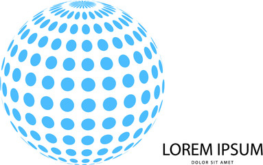 Abstract 3d blue globe logo in vector format. Can be used in branding or different graphic design layouts