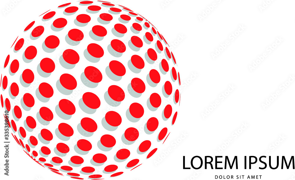 Poster abstract 3d red globe logo in vector format. can be used in branding or different graphic design lay