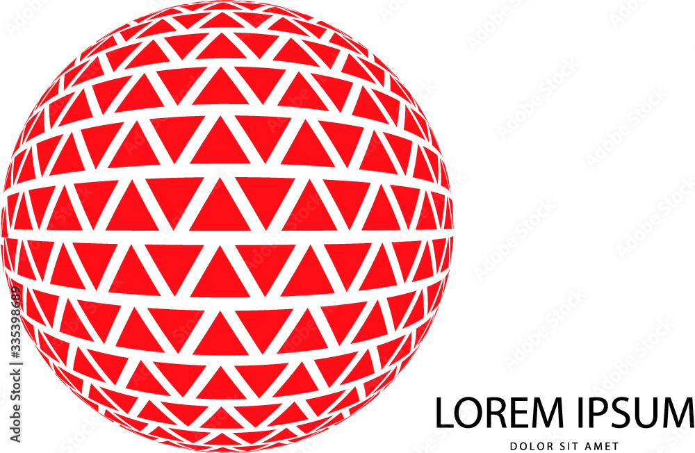 Poster abstract 3d red globe logo in vector format. can be used in branding or different graphic design lay