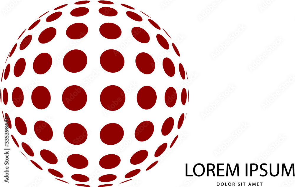 Poster abstract 3d red globe logo in vector format. can be used in branding or different graphic design lay