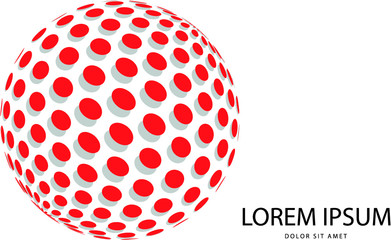 Abstract 3d red globe logo in vector format. Can be used in branding or different graphic design layouts
