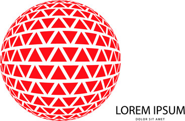 Abstract 3d red globe logo in vector format. Can be used in branding or different graphic design layouts