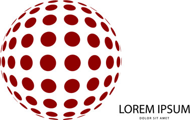 Abstract 3d red globe logo in vector format. Can be used in branding or different graphic design layouts