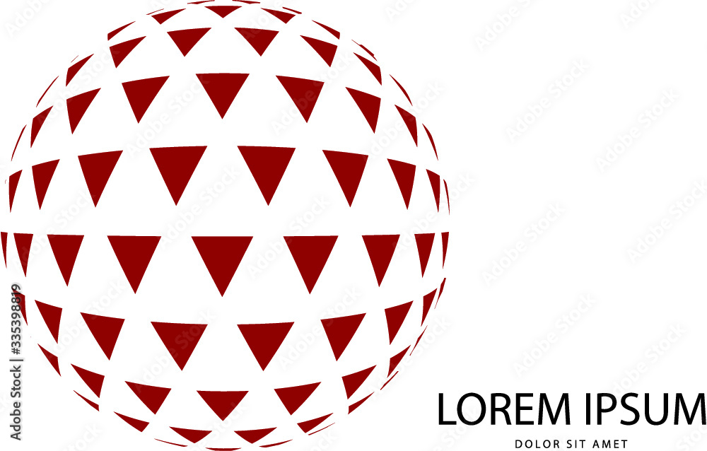 Poster abstract 3d red globe logo in vector format. can be used in branding or different graphic design lay