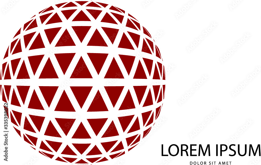 Poster abstract 3d red globe logo in vector format. can be used in branding or different graphic design lay