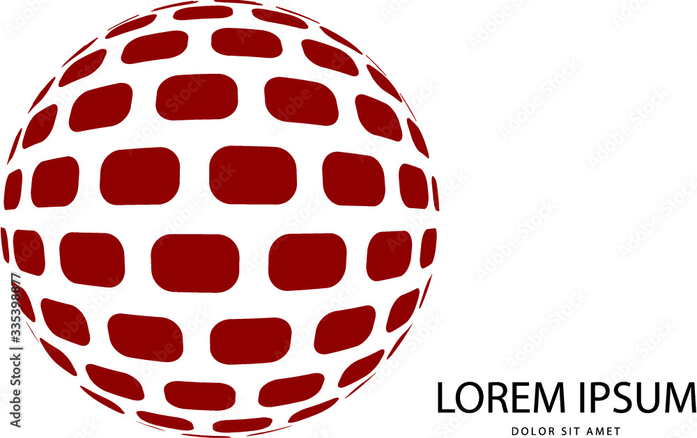 Poster abstract 3d red globe logo in vector format. can be used in branding or different graphic design lay