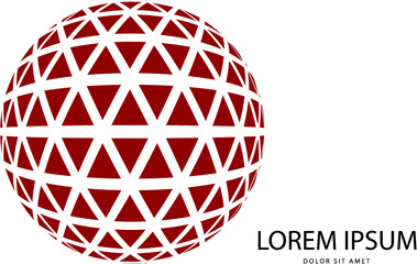 Abstract 3d red globe logo in vector format. Can be used in branding or different graphic design layouts