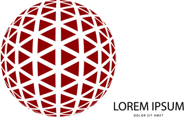 Abstract 3d red globe logo in vector format. Can be used in branding or different graphic design layouts