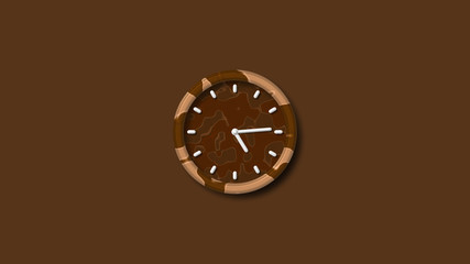 counting down 3d wall clock icon,3d clock icon,brown clock isolated