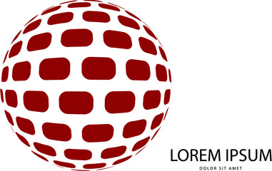 Abstract 3d red globe logo in vector format. Can be used in branding or different graphic design layouts