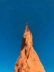 sandstone peak on intense blue sky