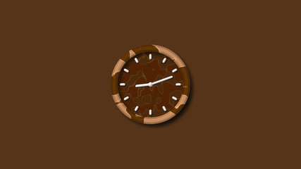 Brown dark clock icon,3d wall clock isolated,wall clock isolated