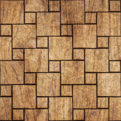 Wood decorative carved  tiles, 3d illustration