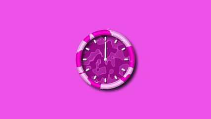 Amazing 3d pink wall clock,clock icon,counting down wall clock