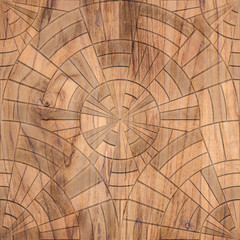 Wood decorative carved  tiles, 3d illustration
