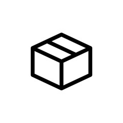 Package Box Unboxing Outline Icon Vector Illustration
