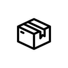 Package Box Unboxing Outline Icon Vector Illustration
