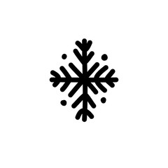 snowflake doodle icon, vector illustration