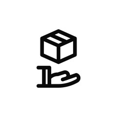 Package Arrived Unboxing Outline Icon Vector Illustration
