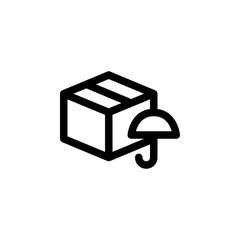 Protect from Water Unboxing Outline Icon Vector Illustration
