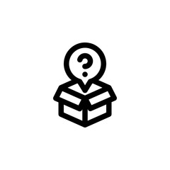 Unboxing Package Outline Icon Vector Illustration
