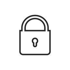 Padlock Security Line Icon. Editable Vector EPS Symbol Illustration.