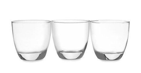 New clean empty glasses isolated on white