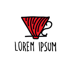 wave pour over coffee maker icon, vector illustration